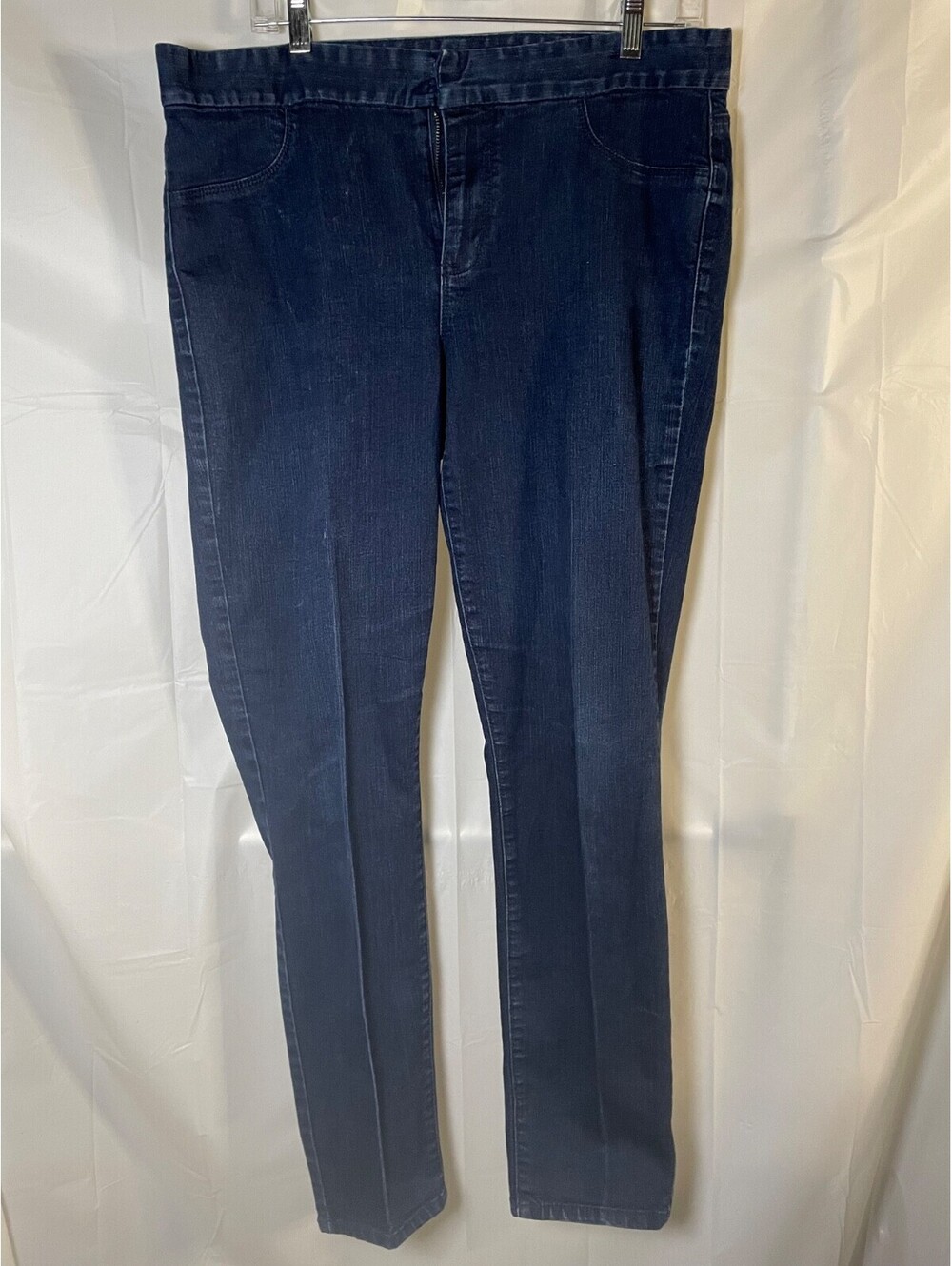 Calvin Klein Dark Wash Skinny Jeans 14 Flat Waistband Stretch Denim Pants